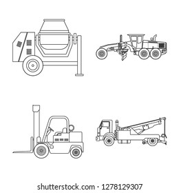 Vector design of build and construction logo. Set of build and machinery vector icon for stock.