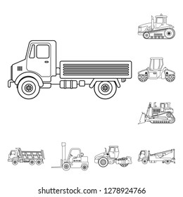 Vector design of build and construction logo. Collection of build and machinery stock vector illustration.