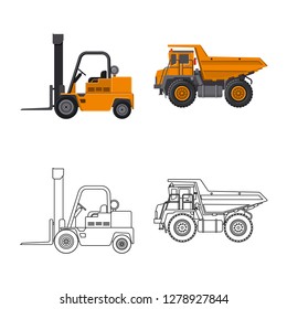 Vector design of build and construction logo. Collection of build and machinery stock vector illustration.