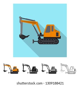 Vector design of build and construction logo. Collection of build and machinery vector icon for stock.