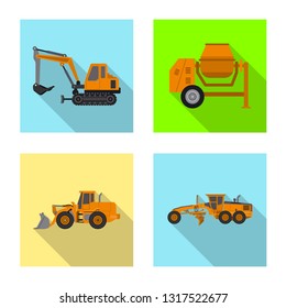 Vector design of build and construction logo. Collection of build and machinery stock vector illustration.