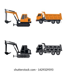 Vector design of build and construction logo. Collection of build and machinery stock symbol for web.