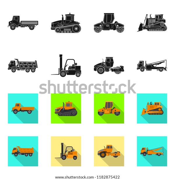 Vector design of build and
construction logo. Set of build and machinery vector icon for
stock.