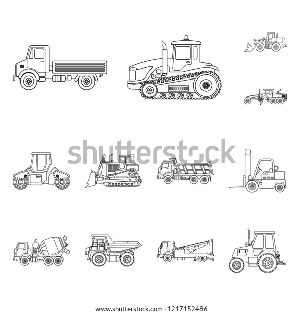 Vector design of\
build and construction logo. Collection of build and machinery\
stock vector\
illustration.