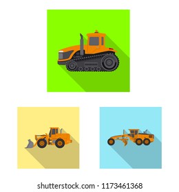 Vector design of build and construction sign. Set of build and machinery stock symbol for web.