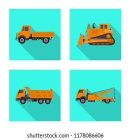 Vector design of build and construction sign. Collection of build and machinery vector icon for stock.