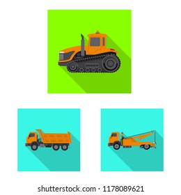 Vector design of build and construction sign. Collection of build and machinery stock symbol for web.