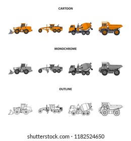 Vector design of build and construction sign. Collection of build and machinery vector icon for stock.