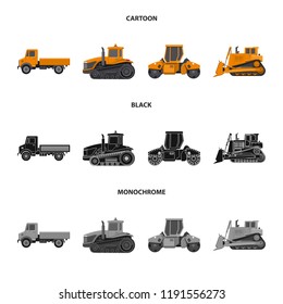 Vector design of build and construction sign. Collection of build and machinery stock symbol for web.