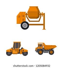 Vector design of build and construction sign. Collection of build and machinery stock vector illustration.