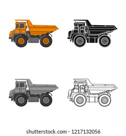Vector design of build and construction sign. Set of build and machinery stock vector illustration.