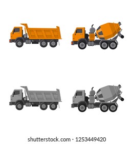 Vector design of build and construction sign. Collection of build and machinery stock vector illustration.