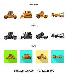 Vector design of build and construction sign. Set of build and machinery vector icon for stock.