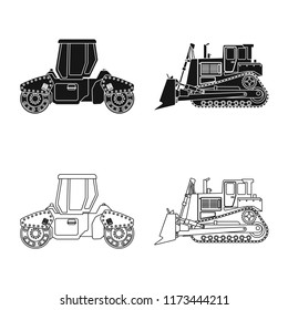 Vector design of build and construction symbol. Collection of build and machinery vector icon for stock.