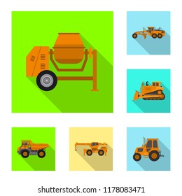 Vector design of build and construction symbol. Collection of build and machinery stock symbol for web.
