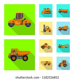 Vector design of build and construction symbol. Set of build and machinery stock symbol for web.