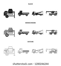 Vector design of build and construction symbol. Collection of build and machinery stock symbol for web.