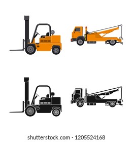 Vector design of build and construction symbol. Set of build and machinery stock vector illustration.