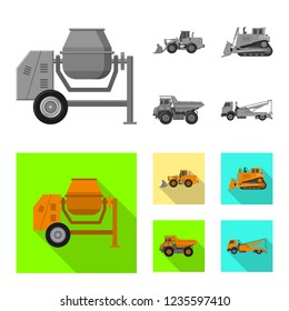 Vector design of build and construction symbol. Collection of build and machinery stock symbol for web.