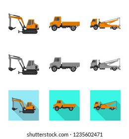 Vector design of build and construction symbol. Collection of build and machinery vector icon for stock.