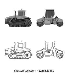 Vector design of build and construction symbol. Set of build and machinery stock vector illustration.