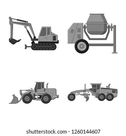 Vector design of build and construction symbol. Collection of build and machinery stock symbol for web.