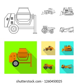 Vector design of build and construction symbol. Set of build and machinery stock symbol for web.