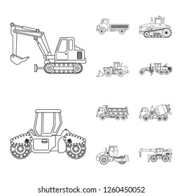 Vector design of build and construction symbol. Set of build and machinery stock symbol for web.