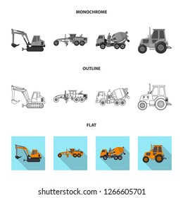 Vector design of build and construction symbol. Collection of build and machinery stock symbol for web.