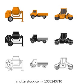 Vector design of build and construction symbol. Set of build and machinery vector icon for stock.