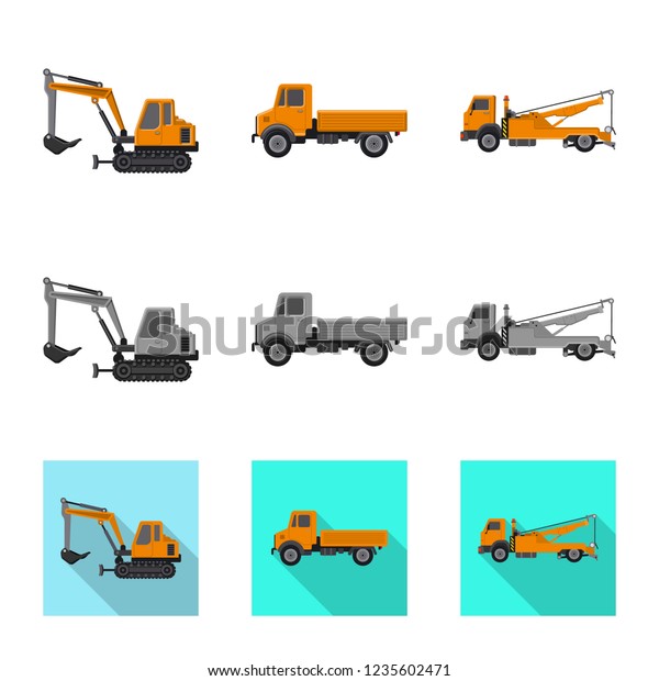 Vector design of build\
and construction symbol. Collection of build and machinery vector\
icon for stock.