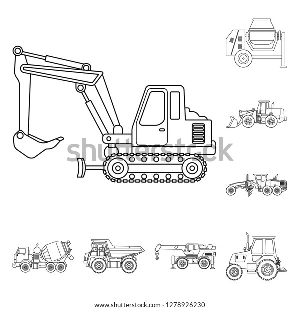 Vector design of build
and construction symbol. Collection of build and machinery vector
icon for stock.