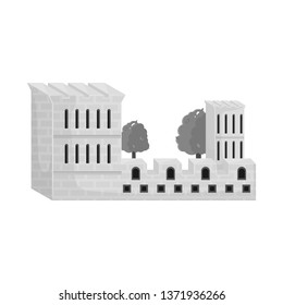 Vector design of building and castle symbol. Set of building and fort stock symbol for web.