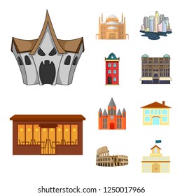 Vector design of building and city icon. Set of building and business stock vector illustration.