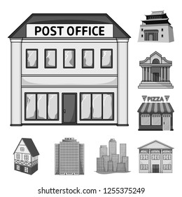 Vector design of building and city icon. Set of building and business stock symbol for web.