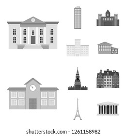 Vector design of building and city icon. Set of building and business vector icon for stock.