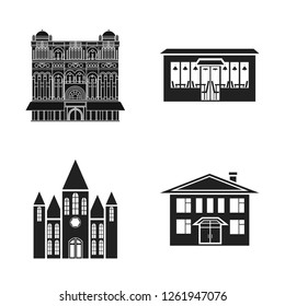 Vector design of building and city icon. Set of building and business vector icon for stock.