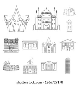 Vector design of building and city icon. Collection of building and business vector icon for stock.