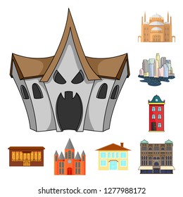Vector design of building and city icon. Set of building and business stock vector illustration.