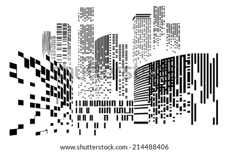 Vector Design Building and City Illustration at night, City scene on night time, Urban cityscape 