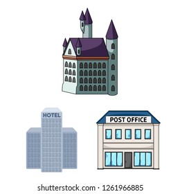 Vector design of building and city logo. Set of building and business stock vector illustration.