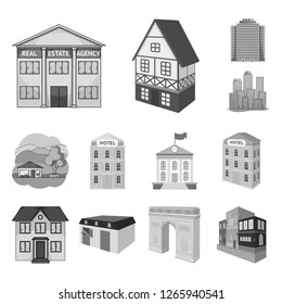Vector design of building and city logo. Collection of building and business stock vector illustration.