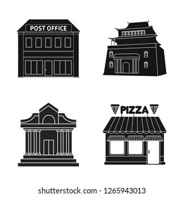 Vector design of building and city logo. Set of building and business stock vector illustration.