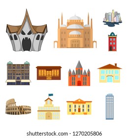 Vector design of building and city logo. Collection of building and business stock vector illustration.