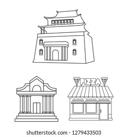 Vector design of building and city logo. Set of building and business stock symbol for web.