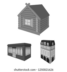 Vector design of building and city sign. Collection of building and business vector icon for stock.
