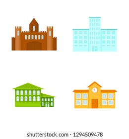 Vector design of building and city sign. Collection of building and business vector icon for stock.