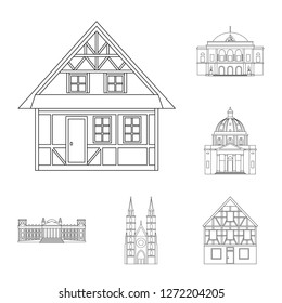 Vector design of building and city symbol. Set of building and business stock vector illustration.