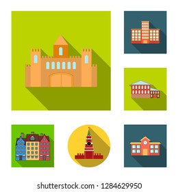 Vector design of building and city symbol. Collection of building and business vector icon for stock.