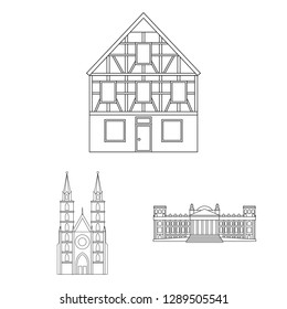 Vector design of building and city symbol. Collection of building and business stock symbol for web.